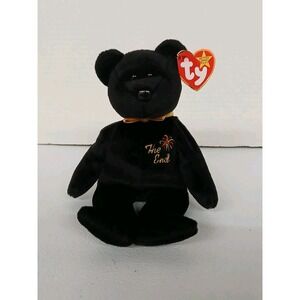 Vintage 1999 Retired -‎ Ty The End Black Bear - with Tag - Beanie Baby #Ty5